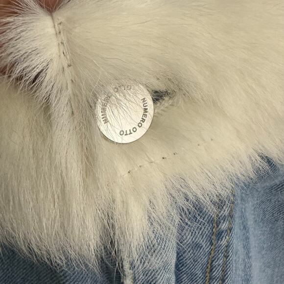 Numero Otto Amelie Fur Straight Leg Jeans Size 44 / US 8 - Picture 5 of 12